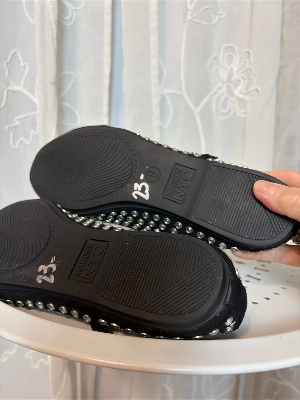 Madden NYC  NWOT Studded Black Mary Jane Flats